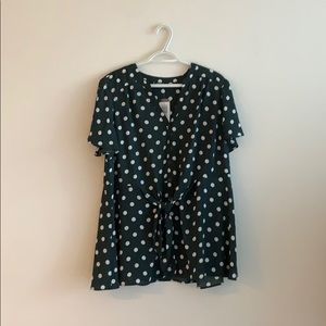 Torrid dark green poka dot top